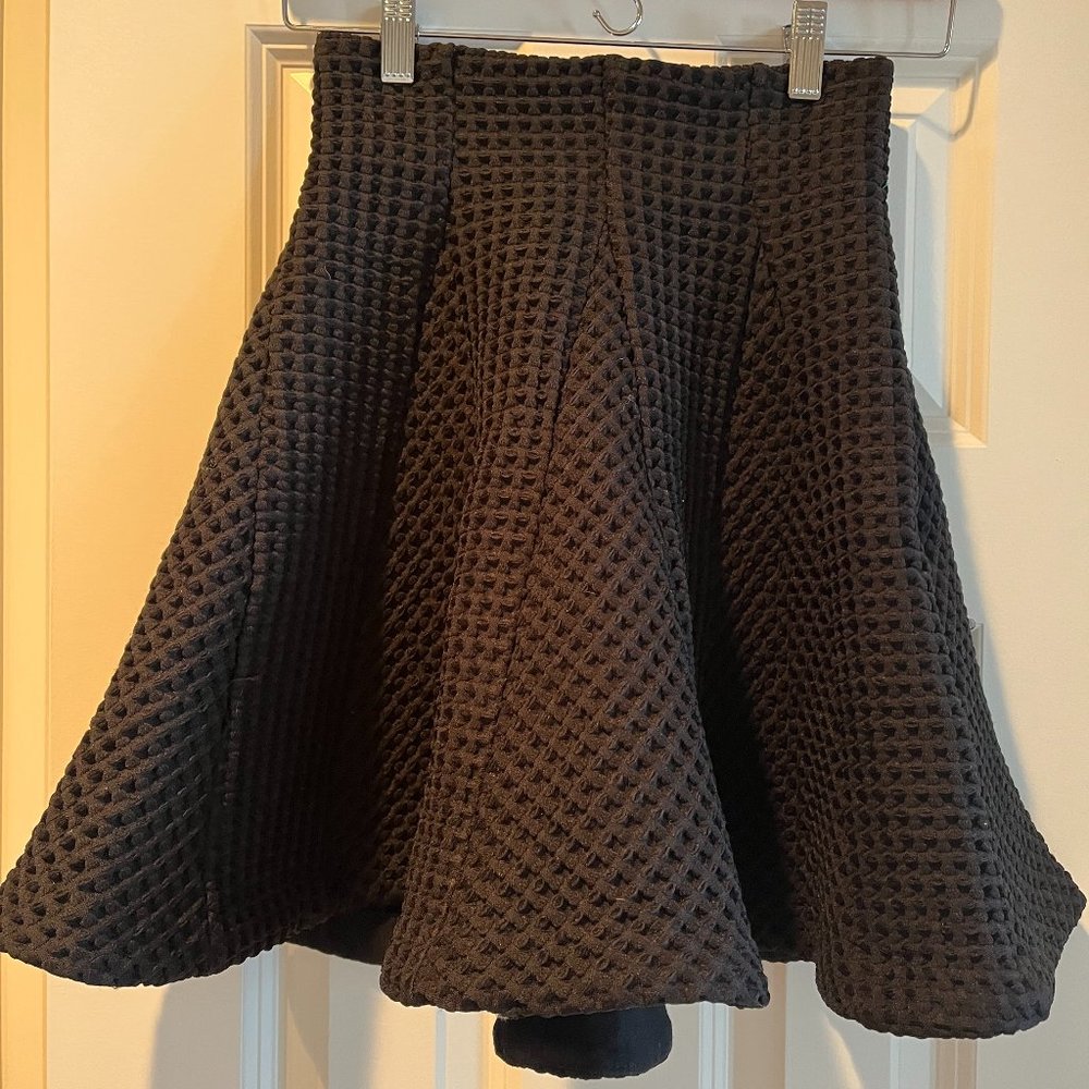 Maje Vestiaire Jamila Waffle Knit Skirt Size 36EU black